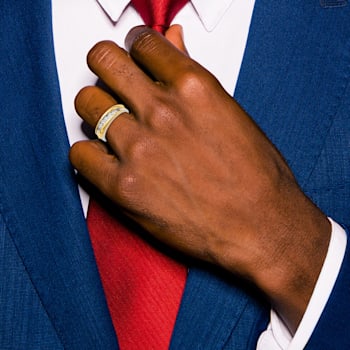 14K Yellow and White Gold Lab Grown Diamond SI1/SI2, G H I, Men's Band