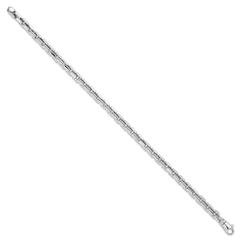 Rhodium Over 14K White Gold Polished Chain Bracelet