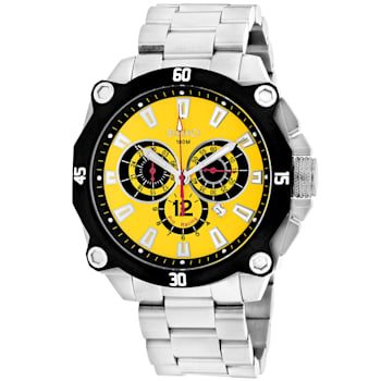 Roberto Bianci Men's Enzo Yellow Dial, Stainless Steel Watch