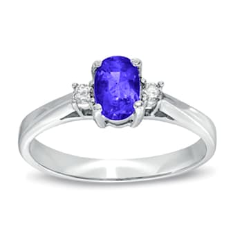 0.50cttw Tanzanite and Diamond Ring in 14k White Gold