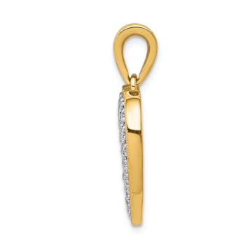 14K Two-tone Gold Diamond Heart Pendant