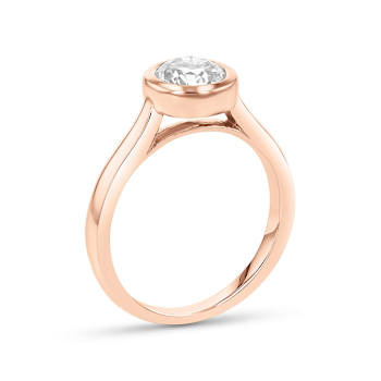 1.00ct Lab Grown Diamond Bezel Set Ring in 14k Rose Gold