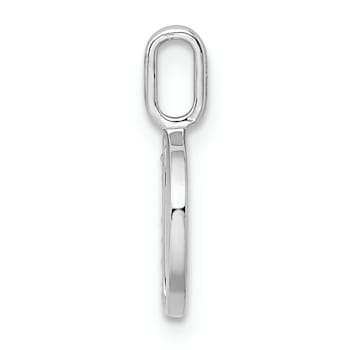 14K White Gold Diamond Letter D Initial Pendant