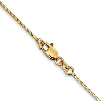 14k Yellow Gold 0.8mm Solid Diamond-Cut Octagonal Snake 16 Inch Chain
