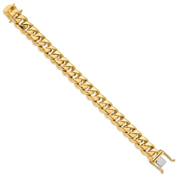 14k Yellow Gold and 14k White Gold 14mm Hand-polished Traditional Curb
Link Bracelet