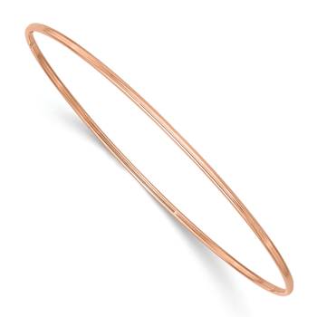 14k Rose Gold 1.5mm Polished Slip-on Bangle Bracelet