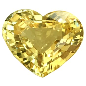 Yellow Sapphire Loose Gemstone Unheated 10.5x8.6mm Heart Shape 3.73ct