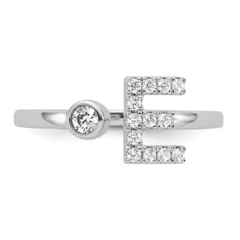Rhodium Over 14K White Gold Lab Grown Diamond VS/SI GH, Initial E
Adjustable Ring
