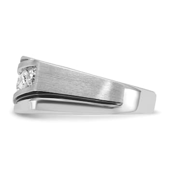Rhodium Over 10K White Gold with Black Rhodium Men's Polished and Satin
A Diamond Ring 1.01ctw