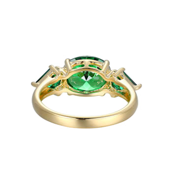 Green Cubic Zirconia 18k Yellow Gold Over Sterling Silver May Birthstone
Ring 5.08ctw