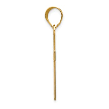 14K Yellow Gold Small Satin Cross Pendant