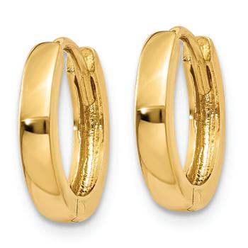 14k Yellow Gold 5/16" Round Hinged Hoop Earrings
