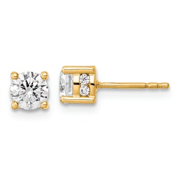 14K Yellow Gold Lab Grown Diamond Fashion Earrings