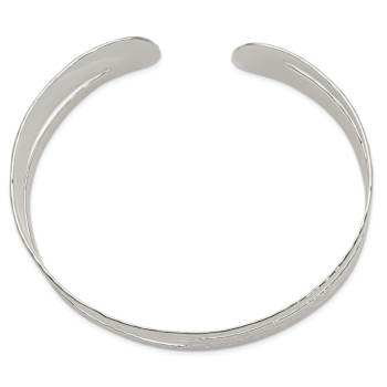 Sterling Silver Solid Polished Hammered Fancy Cuff Bracelet