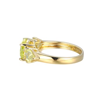Green Cubic Zirconia 18k Yellow Gold Over Sterling Silver August
Birthstone Ring 4.79ctw