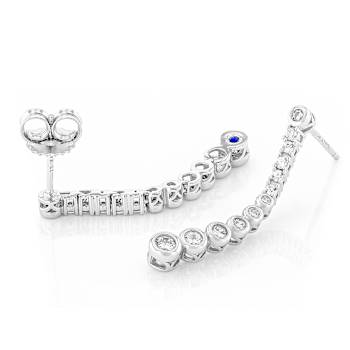 CZ Bar Drop Earrings In Platinum-Enhanced Sterling Silver 0.99ctw
