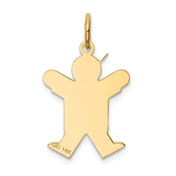 14k Yellow Gold Satin Boy with Hat Kid Charm