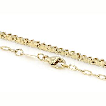 DaInty Lab-Grown Diamond Station Necklace 1ctw In 14K Gold Over Sterling Silver
