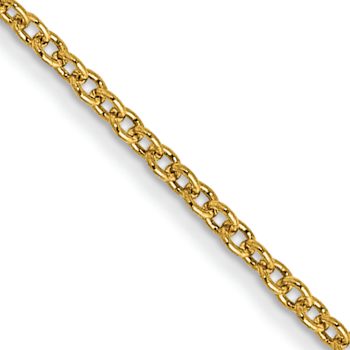 14k Yellow Gold 1mm Solid Round Open Link Cable 14 Inch Chain