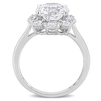 Lab Created White Sapphire 10k White Gold Ring 4.29ctw
