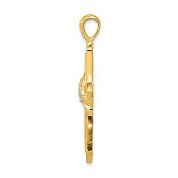 14K Yellow Gold 1/20ct. Diamond Cross Pendant