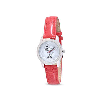 Disney Mickey and Minnie His Black Band and Hers Red Band Watches Set of 2