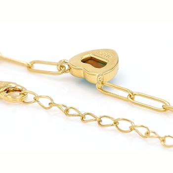 Turquoise Heart Paperclip Pendant Necklace In 18K Gold Over Sterling Silver