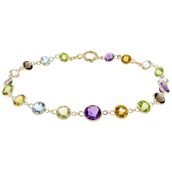 Multi-Gem 14k Yellow Gold Bracelet 7.50ctw