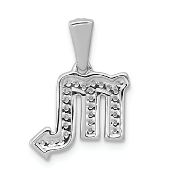 Rhodium Over 14K White Gold Diamond Scorpio Zodiac Pendant