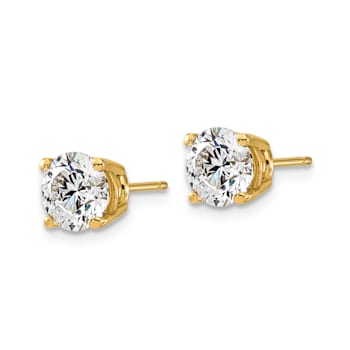 14K Yellow Gold Certified Lab Grown Diamond 2ct. VS/SI GH+, 4-Prong Earrings