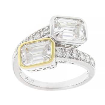 Classic Moissanite Tennis Bracelet In Two-Tone Gold And
Platinum-Enhanced Sterling Silver