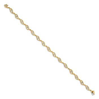 10k Yellow Gold and 10k White Gold Diamond Link Bracelet