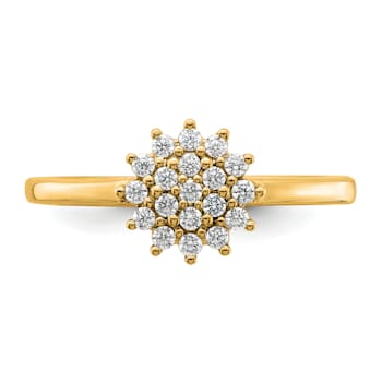 14K Yellow Gold Lab Grown Diamond SI1/SI2, G H I, Cluster Ring