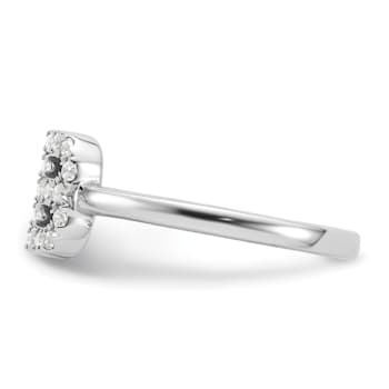 Rhodium Over 14K White Gold Lab Grown Diamond VS/SI GH, Initial B
Adjustable Ring