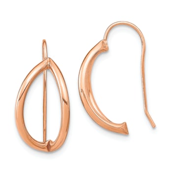 14K Rose Gold Half Circle Dangle Earrings