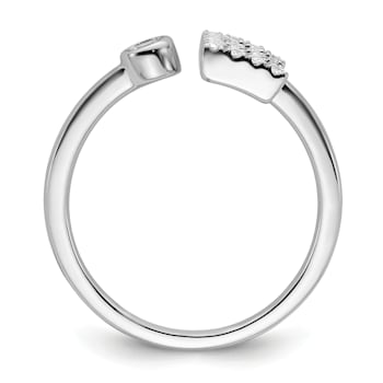 Rhodium Over 14K White Gold Lab Grown Diamond VS/SI GH, Initial E
Adjustable Ring
