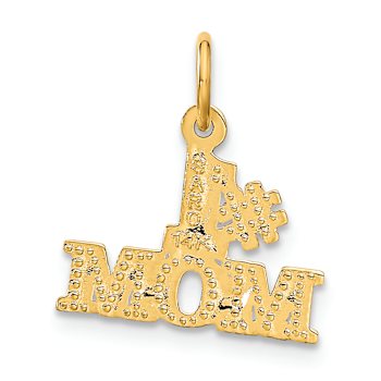 14K Yellow Gold Number 1 MOM Charm