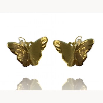 3 Pack Gold Tone White, Yellow and Pink Enamel Butterfly Earrings
