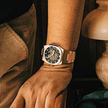 Thomas Earnshaw Discovery Drake Skeleton Black Dial Yellow Stainless
Steel Band Automatic Watch