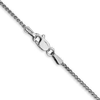 Rhodium Over 14k White Gold 1.25mm Solid Spiga 14 Inch Chain