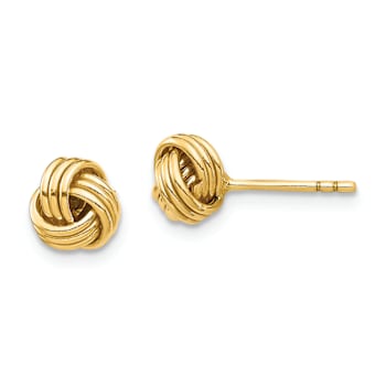 14k Yellow Gold 6.45mm Love Knot Stud Earrings