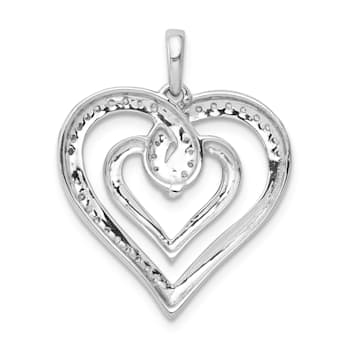 Rhodium Over 14k White Gold Diamond Entwined Heart Pendant