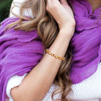 Citrine and Madeira Citrine Yellow Plated Sterling Silver Tennis
Bracelet 30.1ctw