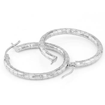 Diamond-Cut Hoop Earrings In Sterling Silver 1.0"