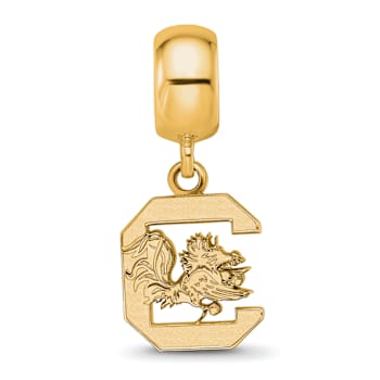 14K Yellow Gold Over Sterling Silver LogoArt University of South
Carolina Small Dangle Bead