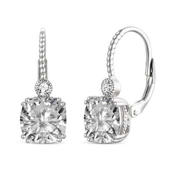 CZ Drop Earrings In Sterling Silver