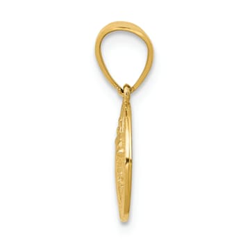 14K Yellow Gold San Benito 2 Sided Round Small Pendant