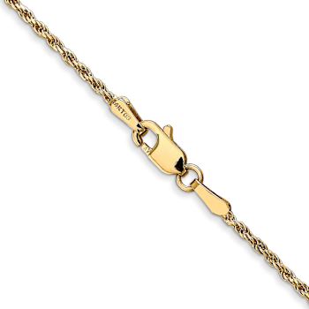 14k Yellow Gold 1.3mm Solid Diamond-Cut Rope 16 Inch Chain