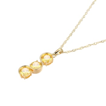 Yellow Cubic Zirconia 18k Yellow Gold Over Sterling Silver November
Birthstone Pendant 5.98ctw