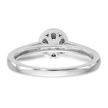 Rhodium Over 14K White Gold Lab Grown Diamond Cluster Engagement Ring 0.185ctw